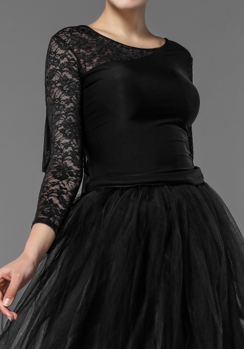 Black Lace and Luxury Crepe Top