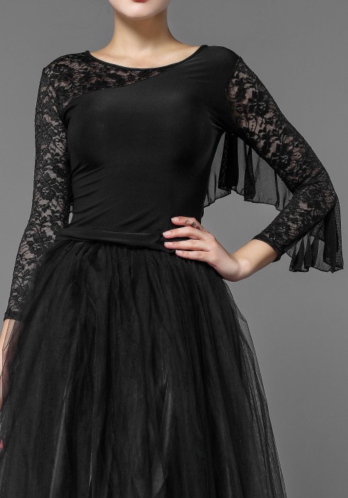 Black Lace and Luxury Crepe Top