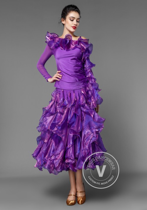 Bright Purple Gorgeous Flounced Skirt