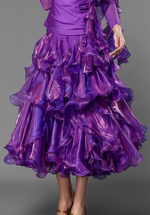 Bright Purple Gorgeous Flounced Skirt