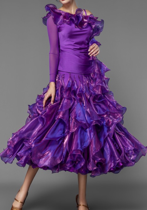 Bright Purple Gorgeous Flounced Skirt