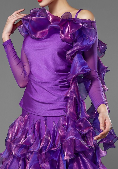 Bright Purple Gorgeous Flounced Top