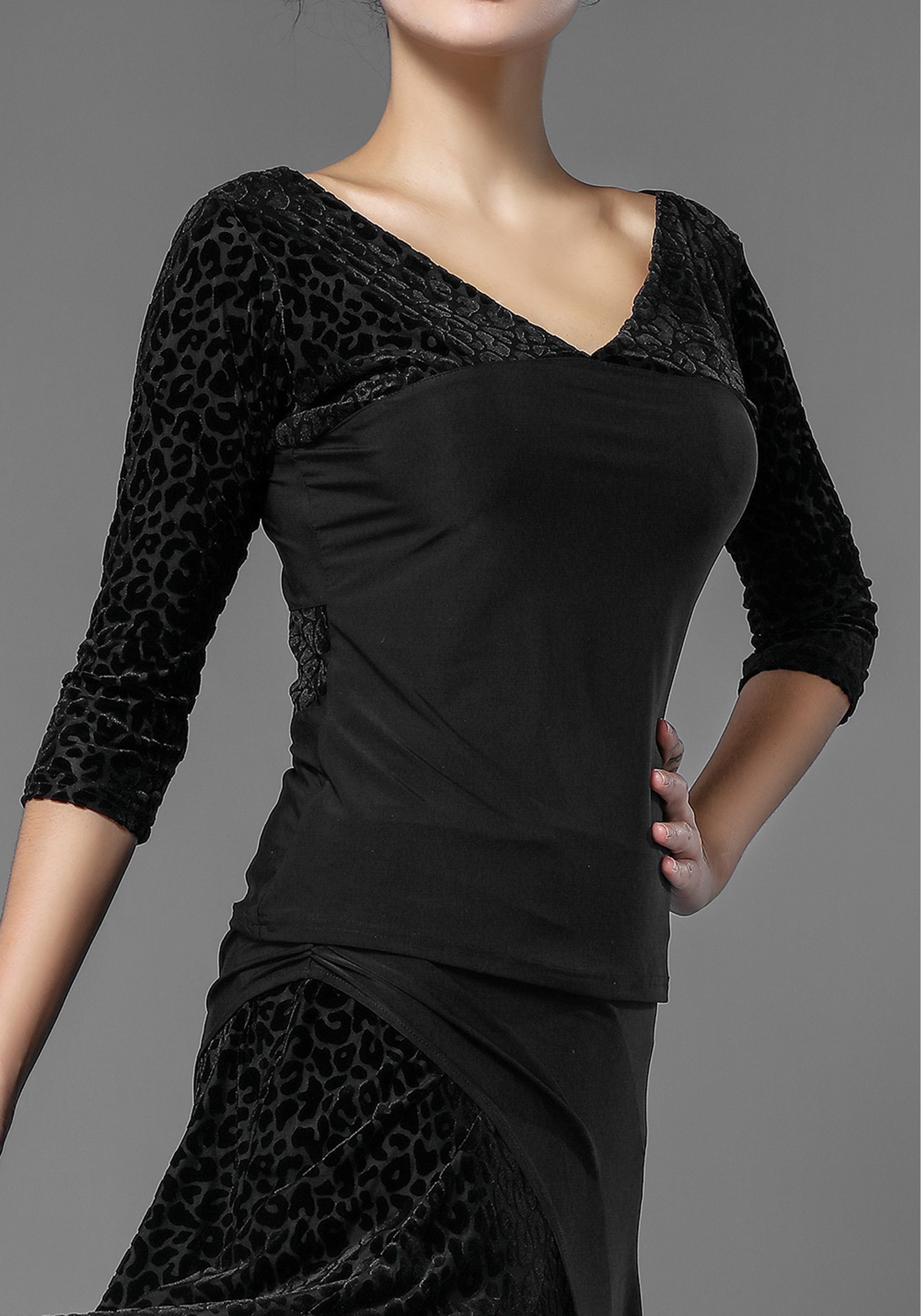 Luxury Leopard Velvet and Crepe Top