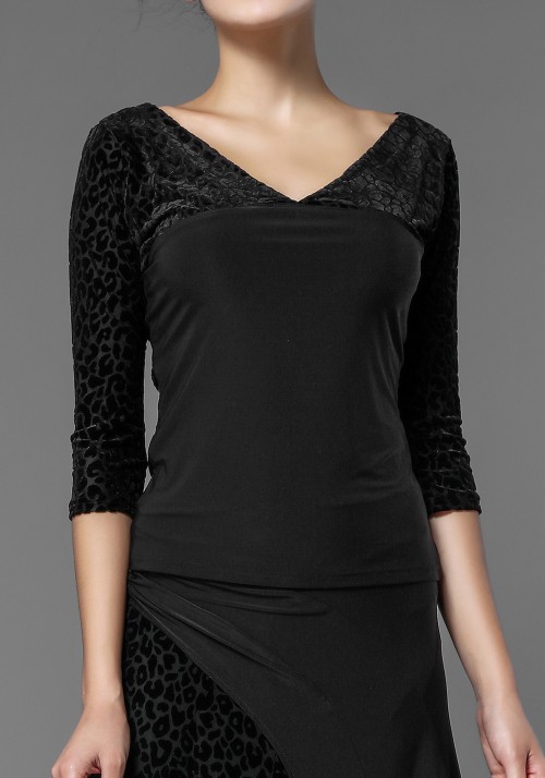 Luxury Leopard Velvet and Crepe Top