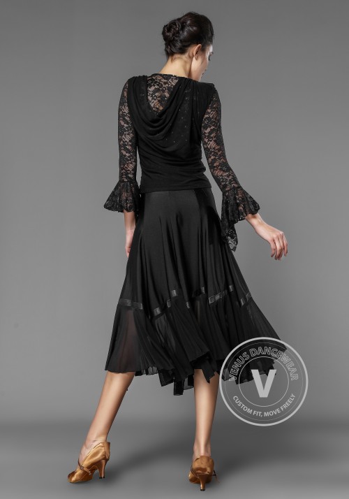 Luxury Crepe and Stretch Net Ballroom Skirt