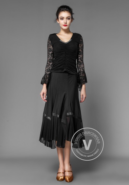 Luxury Crepe and Stretch Net Ballroom Skirt