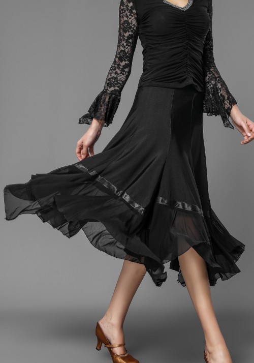 Luxury Crepe and Stretch Net Ballroom Skirt