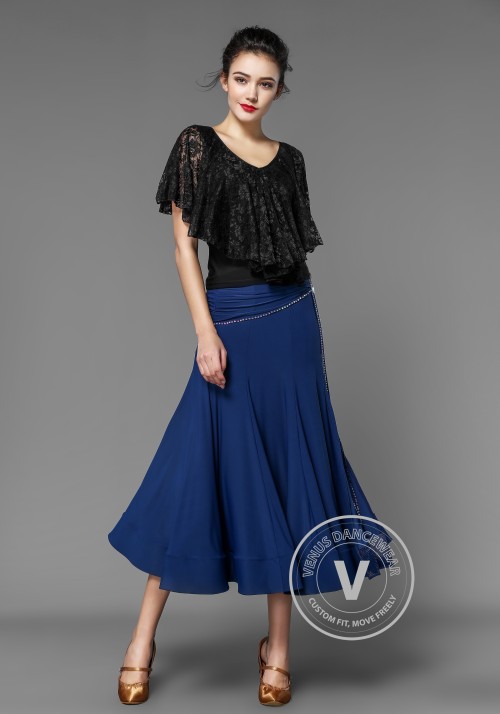 Luxury Crepe Stoned Ballroom Smooth Skirt