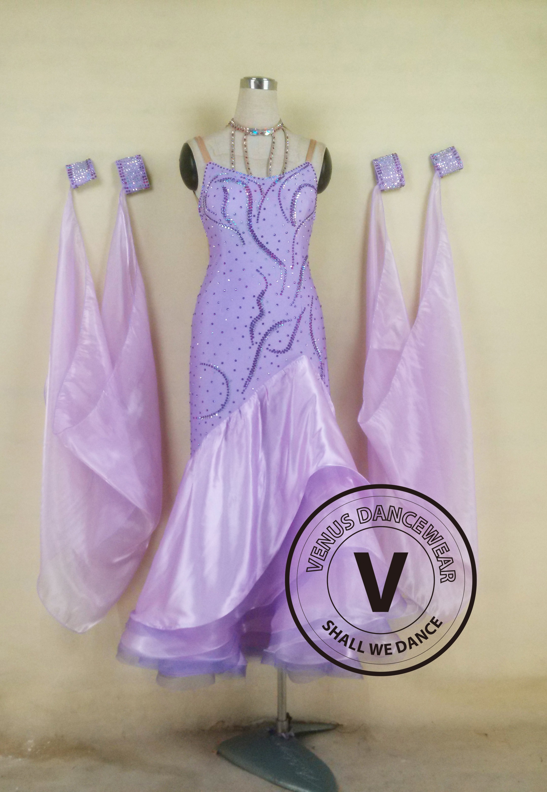 Elegant V Neck Purple Tulle Long Prom Dresses, Strapless Lilac Tulle F –  Shiny Party