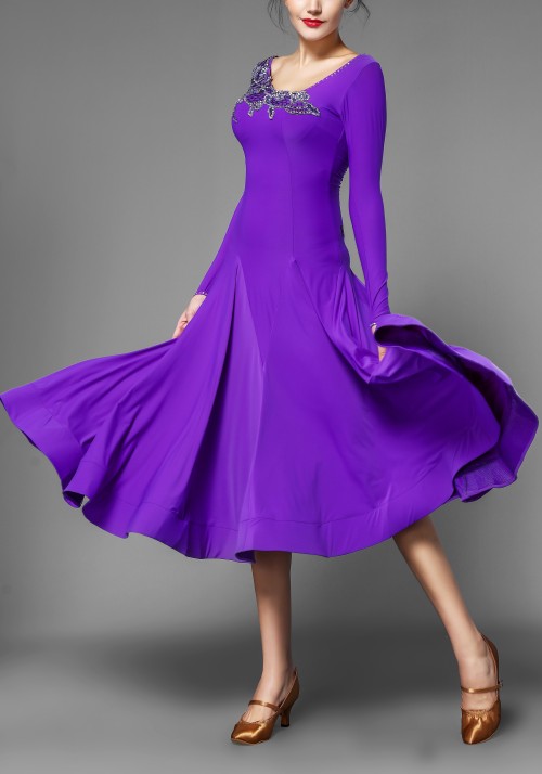 Purple Rain Ballroom Smooth Practice Dance Dress