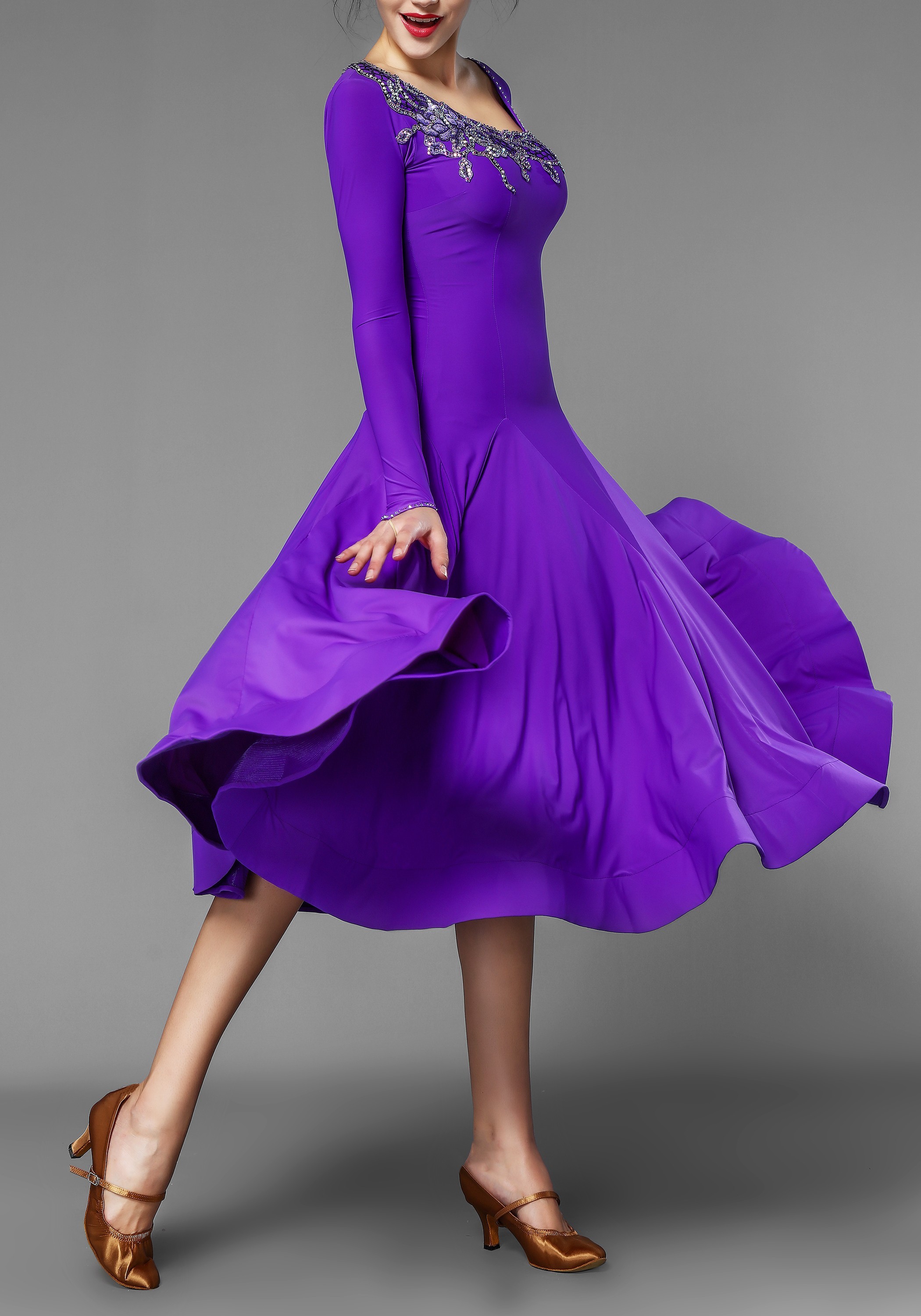 Royal Purple Ballroom Smooth Practice Dance Dress 