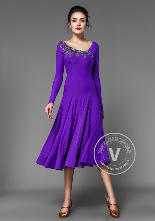 Purple Rain Ballroom Smooth Practice Dance Dress