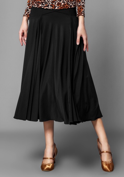 Black ballroom smooth practice dance skirt