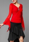 Hot Red Luxury Flare Sleeve Dance Top