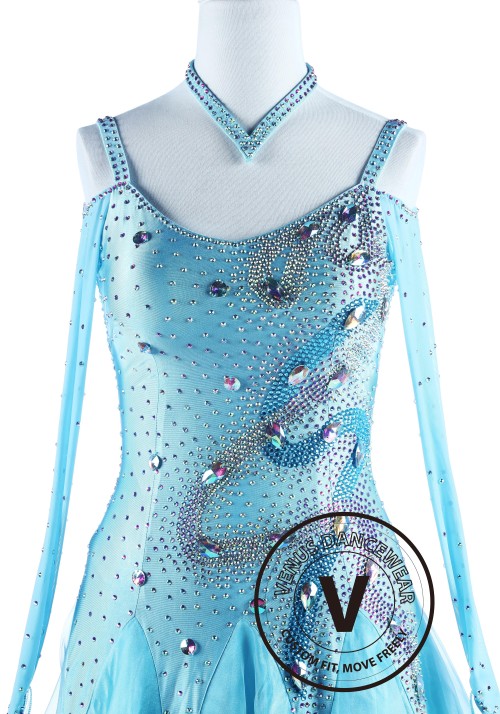 Baby Blue International Standard Waltz Ballroom Competition Dress