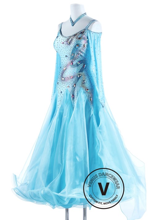 Baby Blue International Standard Waltz Ballroom Competition Dress