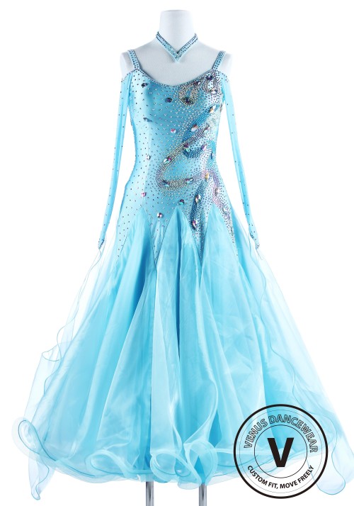 Baby Blue International Standard Waltz Ballroom Competition Dress