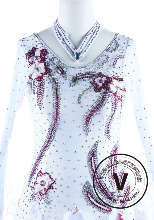 Sakura Cherry Blossom Standard Ballroom Competition Dance Dress