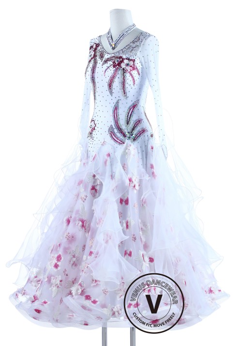 Sakura Cherry Blossom Standard Ballroom Competition Dance Dress