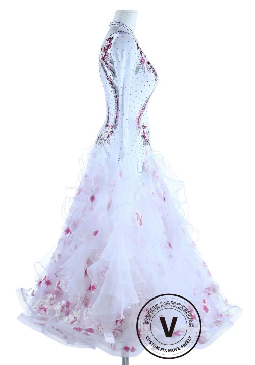 Sakura Cherry Blossom Standard Ballroom Competition Dance Dress