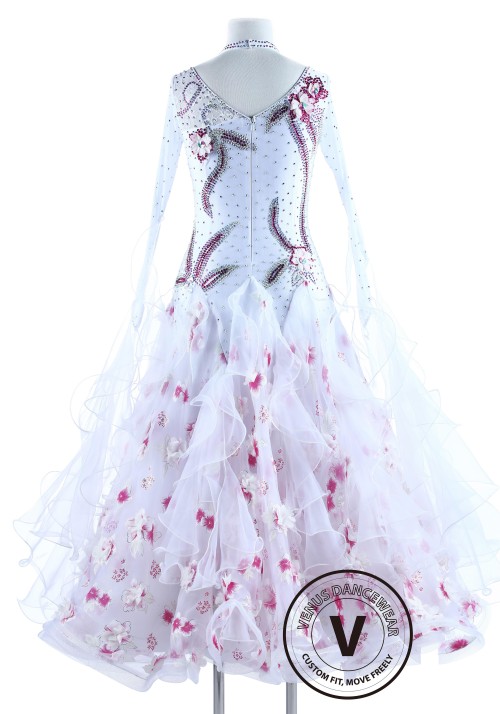 Sakura Cherry Blossom Standard Ballroom Competition Dance Dress