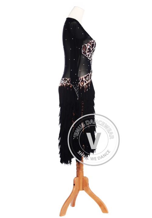 Leopard Rumba Latin Salsa Samba Chacha Dance Dress Competition Dancewear