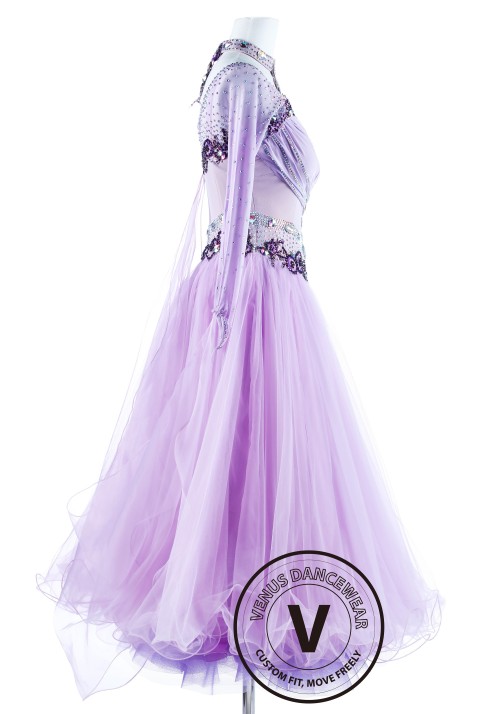 Lavender Princess Standard Ballroom Waltz Competition Dance Dress