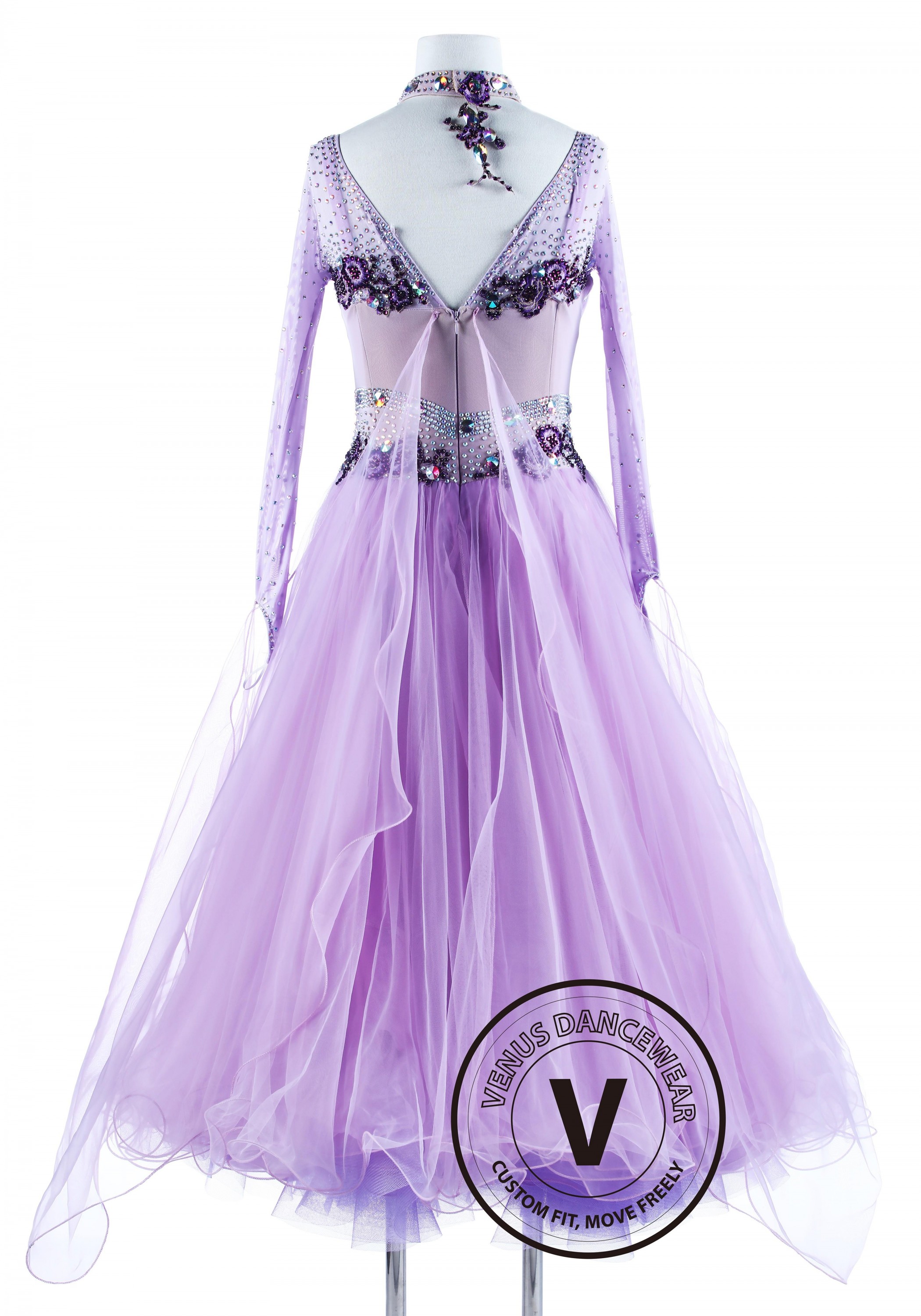 Lavender Princess Standard Ballroom Waltz Competition Dance Dress