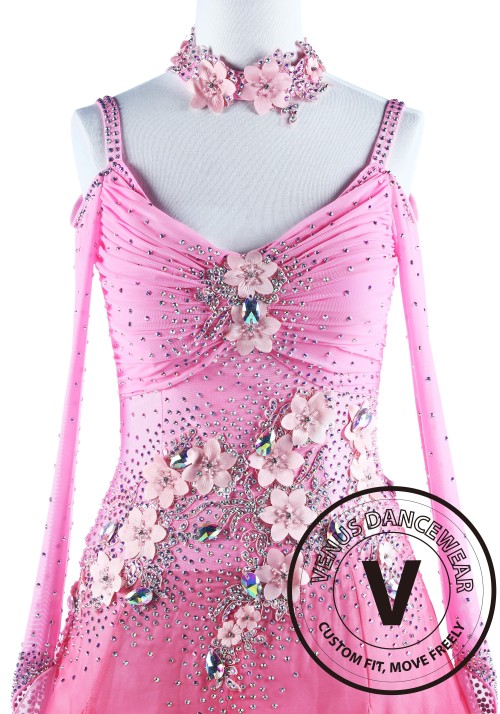 Cherry Blossom Fairy Waltz Ballroom Competition Dance Dress