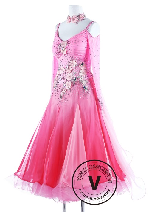 Cherry Blossom Fairy Waltz Ballroom Competition Dance Dress