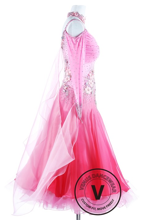 Cherry Blossom Fairy Waltz Ballroom Competition Dance Dress