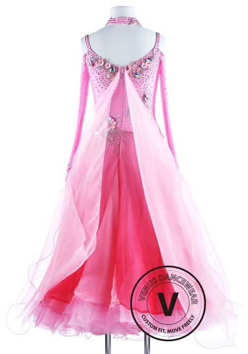 Cherry Blossom Fairy Waltz Ballroom Competition Dance Dress