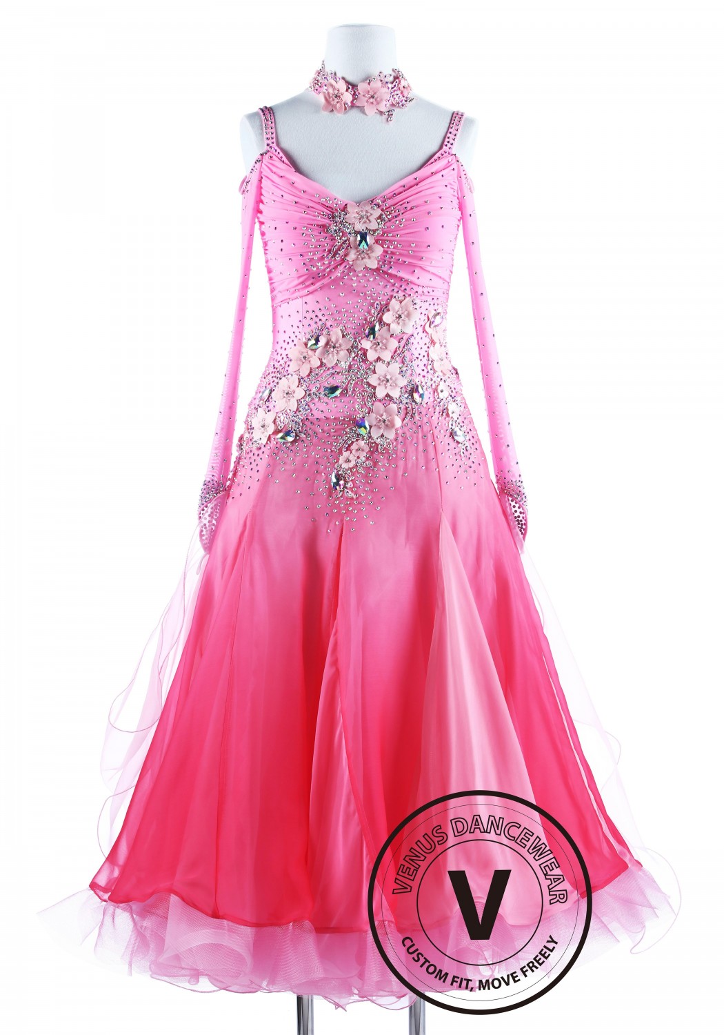 Cherry Blossom Fairy Waltz Ballroom Competition Dance Dress