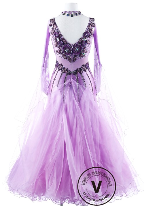 Lavender Love Waltz Smooth Ballroom Competition Dress