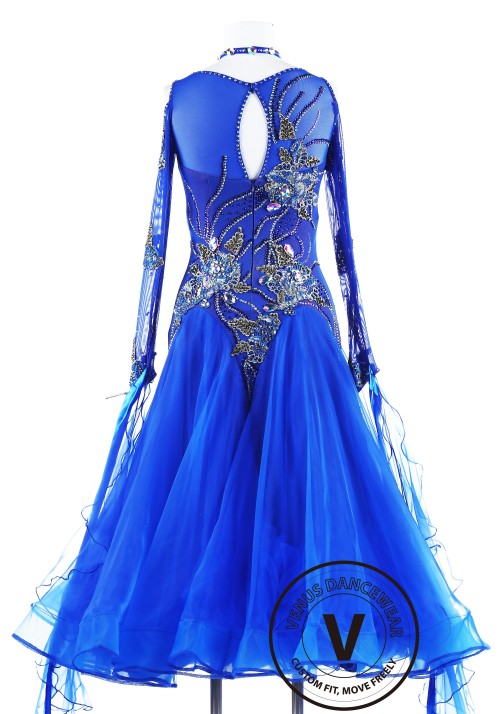 Blue Rose Ballroom Competition Dance Dress