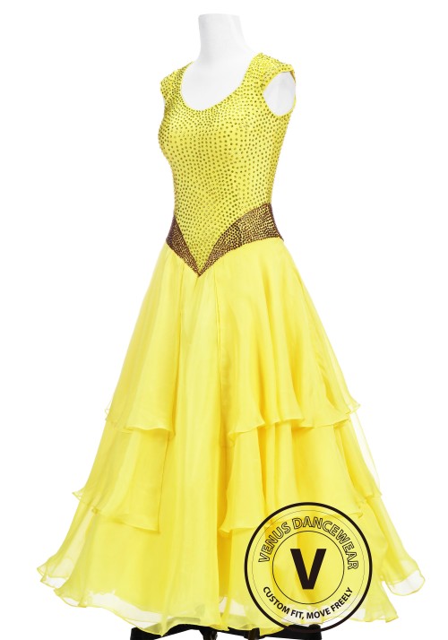 The Beauty Yellow Ballroom Competition Dance Dress