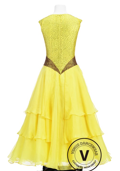 The Beauty Yellow Ballroom Competition Dance Dress