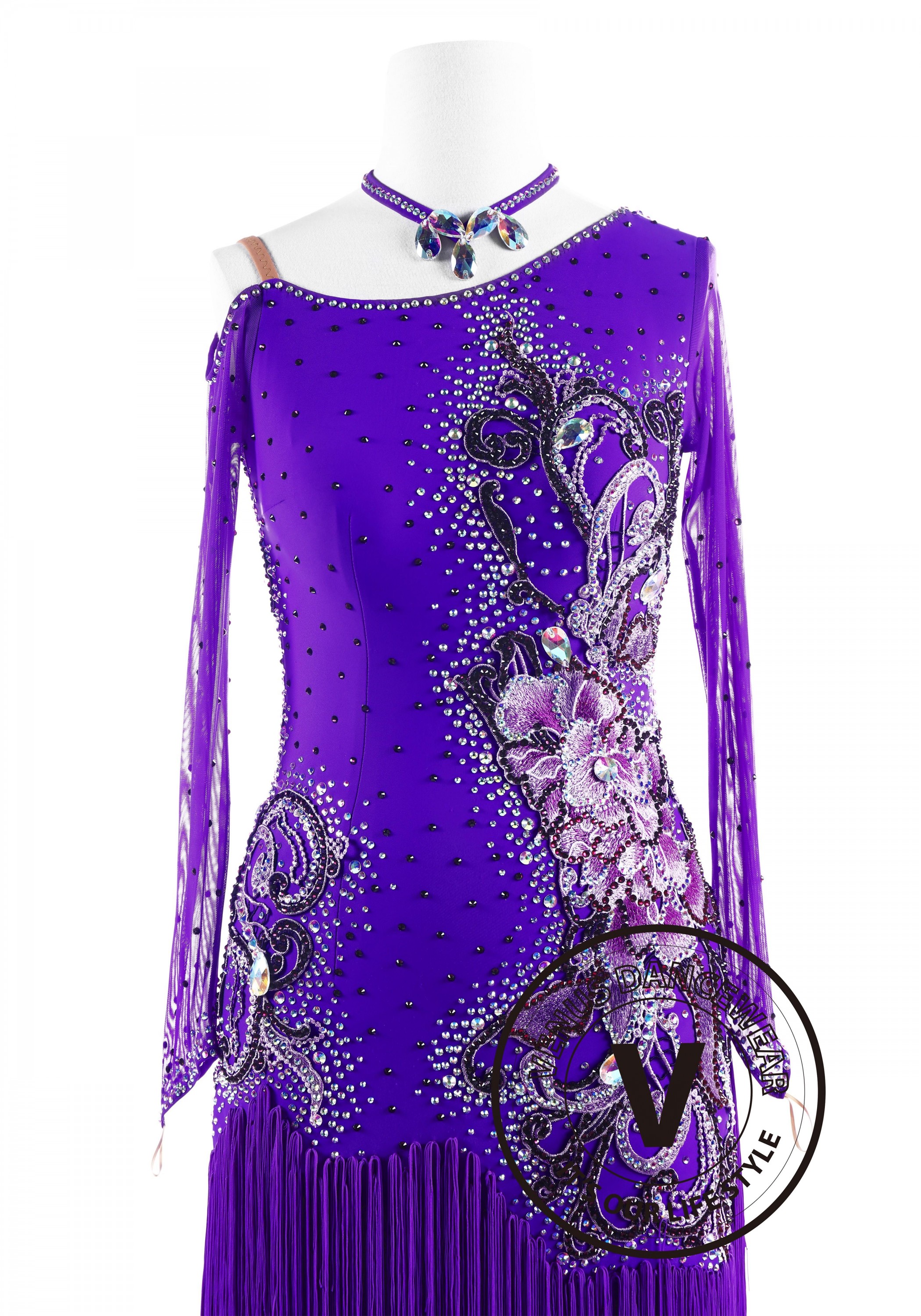 Hyacinthine Luxury Fringe Latin Competition Dance Dress