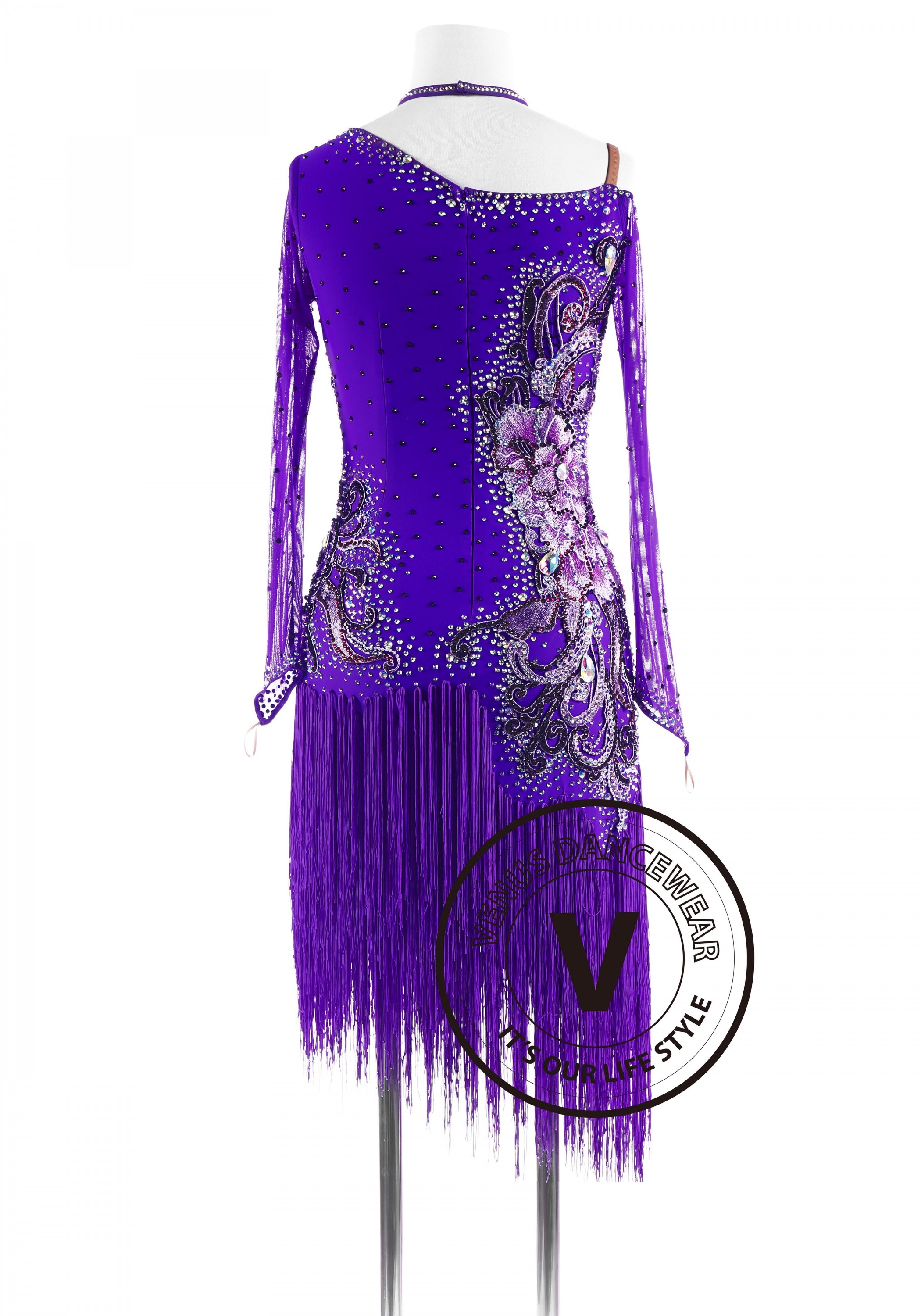 Hyacinthine Luxury Fringe Latin Competition Dance Dress