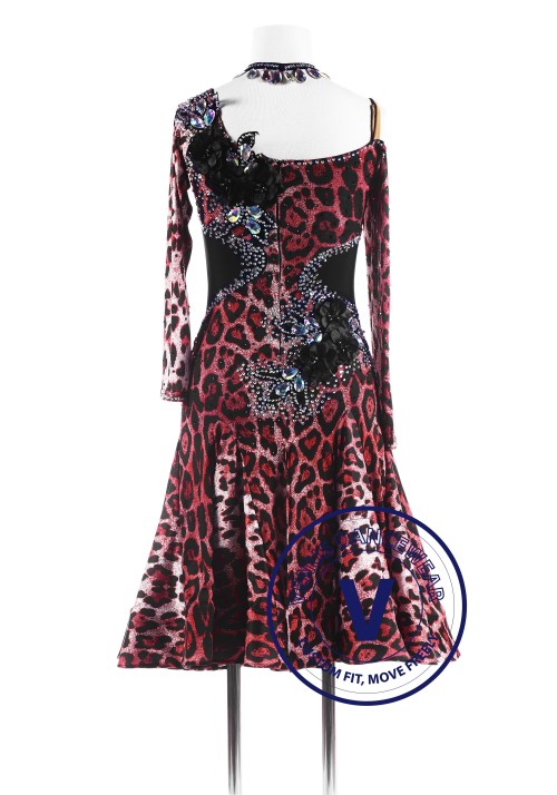 Leopard Print Latin Rhythm Competition Dance Dress