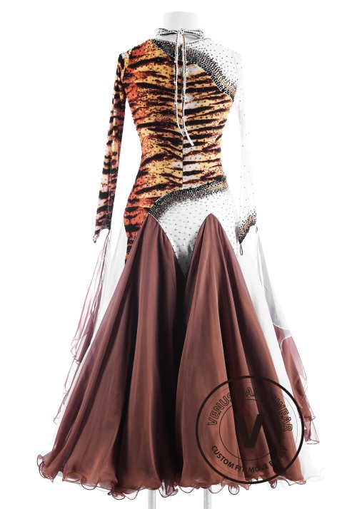 Tiger Stripes Ballroom International Competition Dance Dress