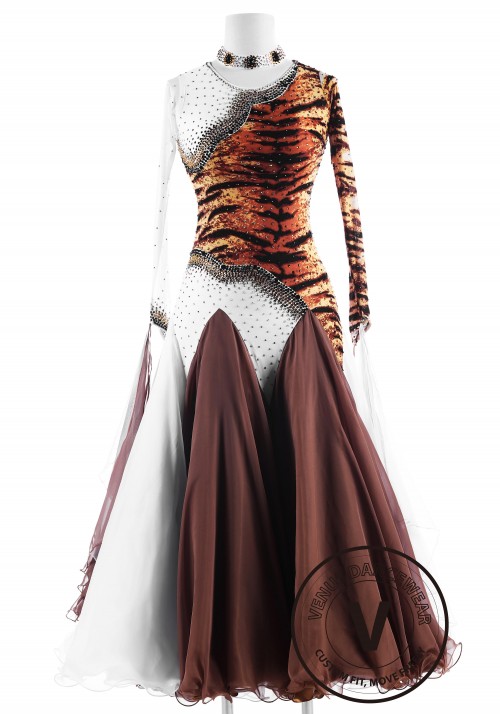 Tiger Stripes Ballroom International Competition Dance Dress