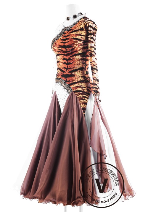 Tiger Stripes Ballroom International Competition Dance Dress