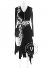 Black Velvet Ruffle Competition Latin Dance Dress