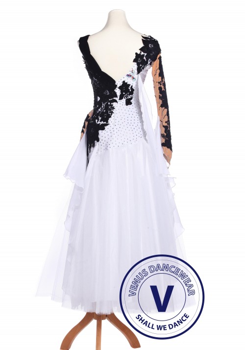 ML 233 Ballroom Tango Waltz Standard Smooth Feather Competition Dance Dress 