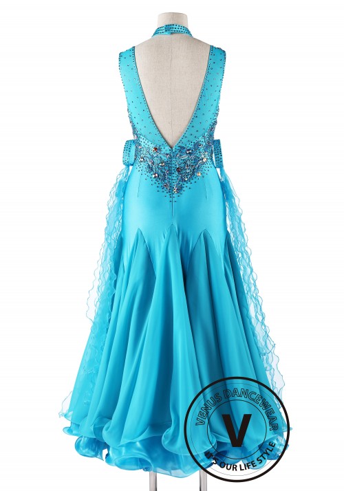 Bright Turquoise Competition Swing Smooth Dance Dress