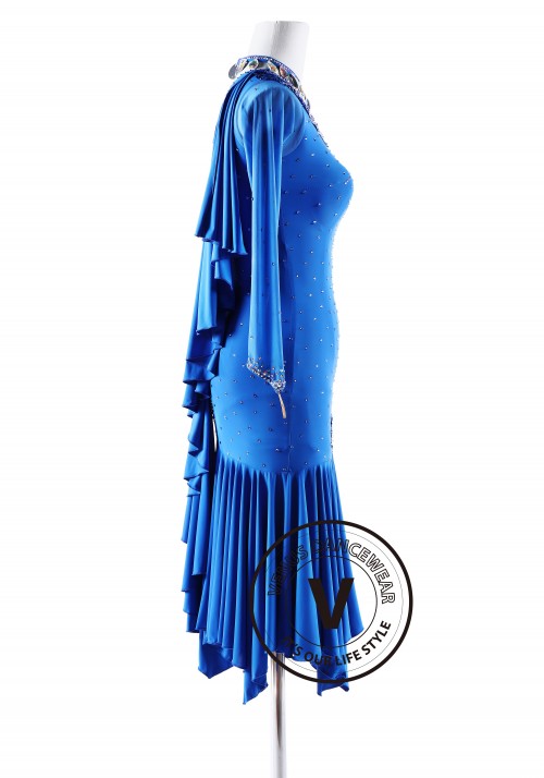 Ondine Blue Latin Rhythm Competition Dance Dress