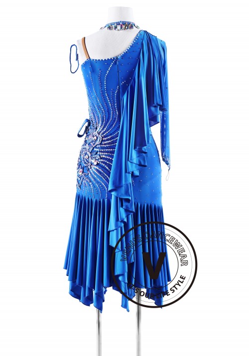 Ondine Blue Latin Rhythm Competition Dance Dress