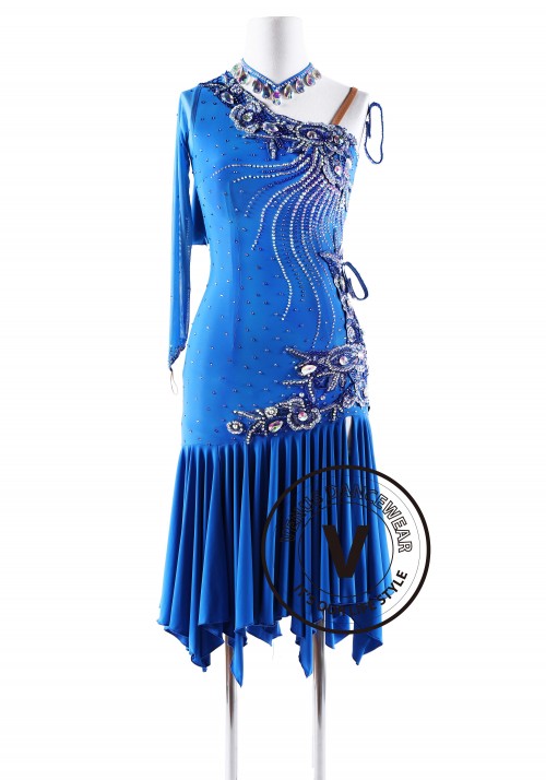 Ondine Blue Latin Rhythm Competition Dance Dress