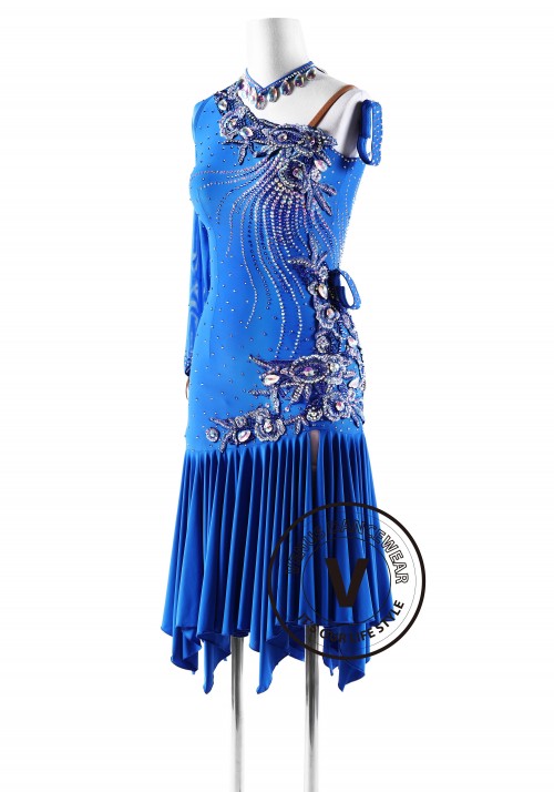 Ondine Blue Latin Rhythm Competition Dance Dress